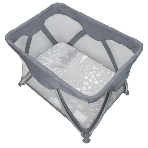 Kushies Pack n Play, Playard, Playpen Fitted Sheet 100% Cotton Percale Soft, Breathable Cozy for baby - Bunny Grey
