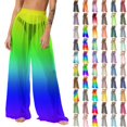 thumbnail image 1 of Pincandy Women's Cover Up Pants Sheer Sarong Coverups Summer Boho Beach Pant Elastic Waist Palazzo Cover Up Pants, 1 of 7