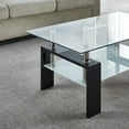 thumbnail image 4 of Center Coffee Table, Tempered Glass Top Stainless Steel Legs for Living Room, White, 4 of 7