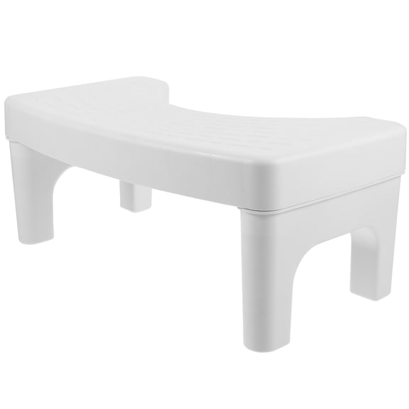 CRILSTYLEO White Plastic Toilet Stool with Non Slip Design Durable Bathroom Footstool for Home Use