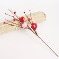 thumbnail image 5 of XJGHHSY 3 Pcs Valentines Decorations Day Artificial Flowers Picks Decor - Berry Stems with Red Heart Gifts for the Home Table Centerpieces,Hot Pink, 5 of 8