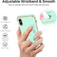 thumbnail image 3 of iPhone X Case,iPhone Xs Case,Slim Fit Plating Heart Soft TPU with Adjustable Wristband Kickstand Scratch Resistant Shockproof Protective Phone Cover for Apple iPhone X/XS 5.8 Inch,Green/Golden, 3 of 18