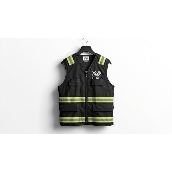 Chaleco Brigadista Negro – Alta visibilidad, reflectante, personalizable