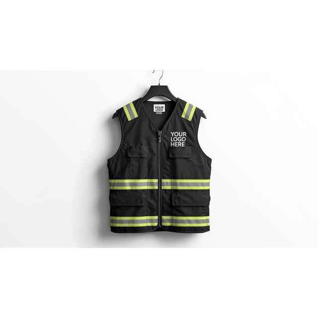 Chaleco Brigadista Negro – Alta visibilidad, reflectante, personalizable