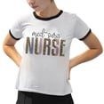 thumbnail image 2 of Med-Surg Nurse Leopard Print Ringer Tee Shirt Unisex Small White/Black, 2 of 5