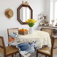 thumbnail image 3 of Autumn Pumpkin Table Cloth Waterproof Tablecloths, Thanksgiving Blue Eucalyptus Leaf Beige Tablecloth Dining Table Cover for Kitchen Party Tabletop Outdoor, Square Tablecloth 60x60 Inch, 3 of 9