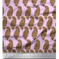 thumbnail image 1 of Soimoi Purple Cotton Jersey Fabric Brown Paisley Print Fabric by the Yard 58 Inch Wide, 1 of 1