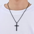 thumbnail image 3 of CFIOZYOS Cross Necklace for Men, Silver Tone/Gold Plated/Black Mens Cross Necklaces with 2.5mm Chain, Stainless Steel Wheat Chain, 16-24 Inch, 3 of 10