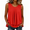 thumbnail image 6 of yillto Women Plus Size Dressy Tank Sleeveless Office Tops Casual Business Work Crewneck Pleated Shirts, 6 of 7