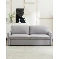 thumbnail image 2 of Queen Size Pull Out Sofa Bed, 2 in 1 Convertible Sleeper Sofa Couch with Pullout Bed, Sofa Bed Couch with Memory Foam Mattress for Living Room Office, Space-Saving, Light Grey, 2 of 10