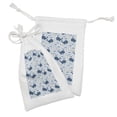 thumbnail image 2 of Whale Fabric Pouch Set of 2, Big Size Mammal Fish in Oceans with Underwater Anchor Seaweed Bubbles Print, Drawstring Bag for Toiletries Masks and Favors, 9" x 6", Pale Blue Multicolor, by Ambesonne, 2 of 2