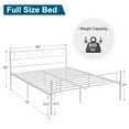 thumbnail image 3 of VECELO Full Size Metal Platform Bed Frame with Headboard and Footboard, Strong Steel Slat Support/No Box Spring Needed, Easy Assembly, White, 3 of 8