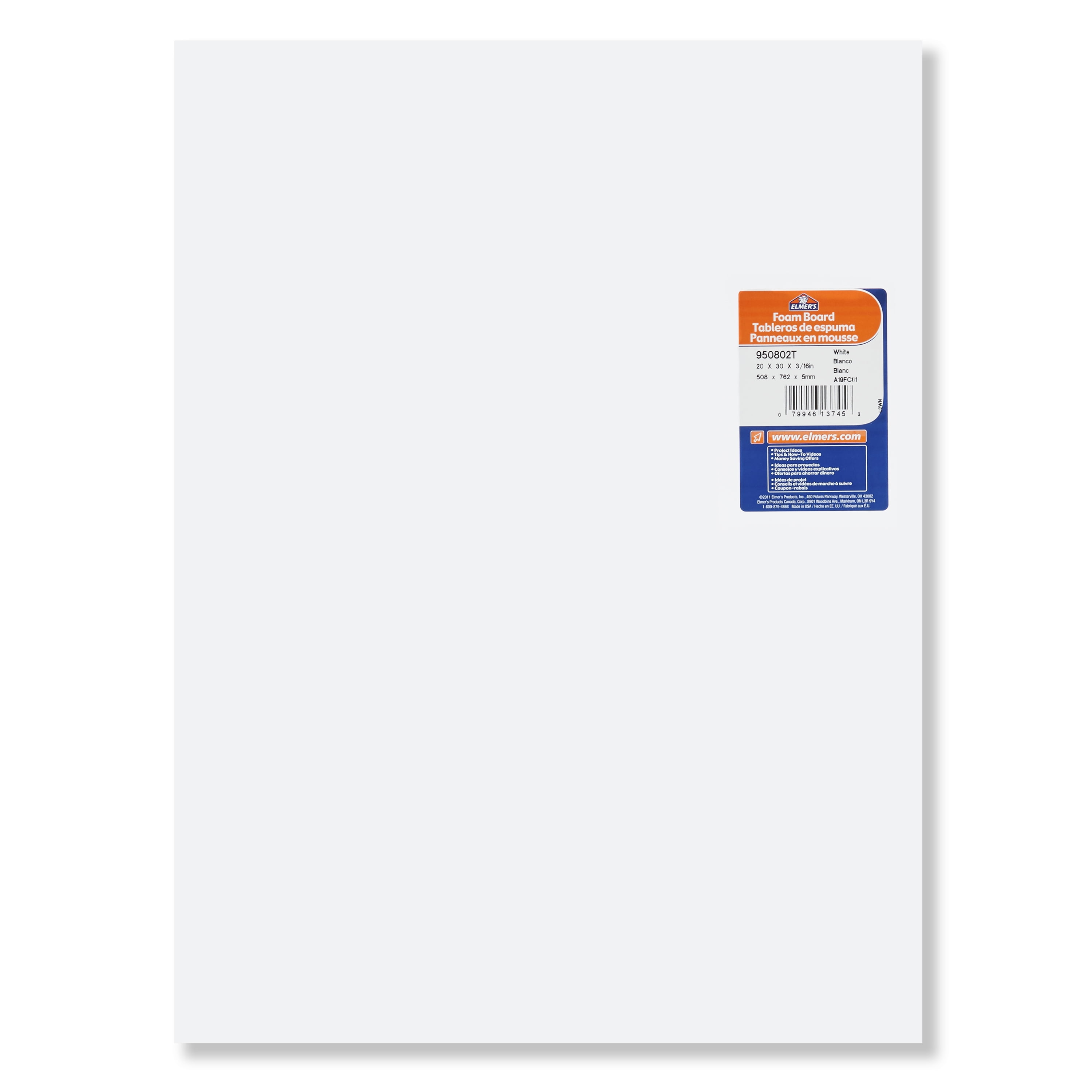 950029 White 2-Count Elmers Dry Erase Foam Boards 20 x 30 Inches 