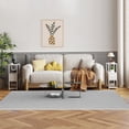 thumbnail image 6 of Small Narrow End Table with Charging Station, Set of 2, Side Table with Outlets, Nightstand with Cloth Drawer, Couch Table, for Living Room, Bedroom, Bedside, White, 6 of 9
