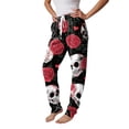 thumbnail image 4 of Hearthz Cute Graphic Women's Pajama Pants Elastic Drawstring Jogger Lounge Pants Casual Soft Halloween Cuffed Ankle Womens Trouser Pants, 4 of 5
