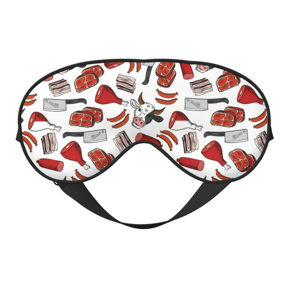 Naloa Red Food Print Sleep Mask for Sleeper, Light Blocking Sleeping Eye Mask for Women Men, Eye Shade with Adjustable Strap for Travel, Nap,Meditation