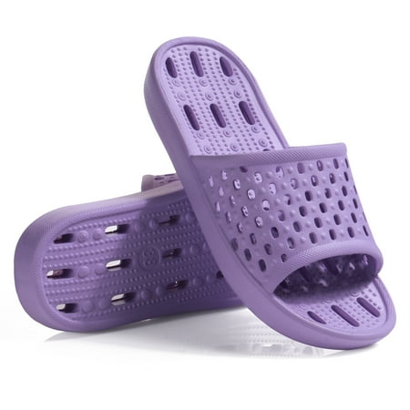 

Shower Sandals Women Men Quick Drying Bath Slippers Non Slip Dorm Shoes Purple Size 12