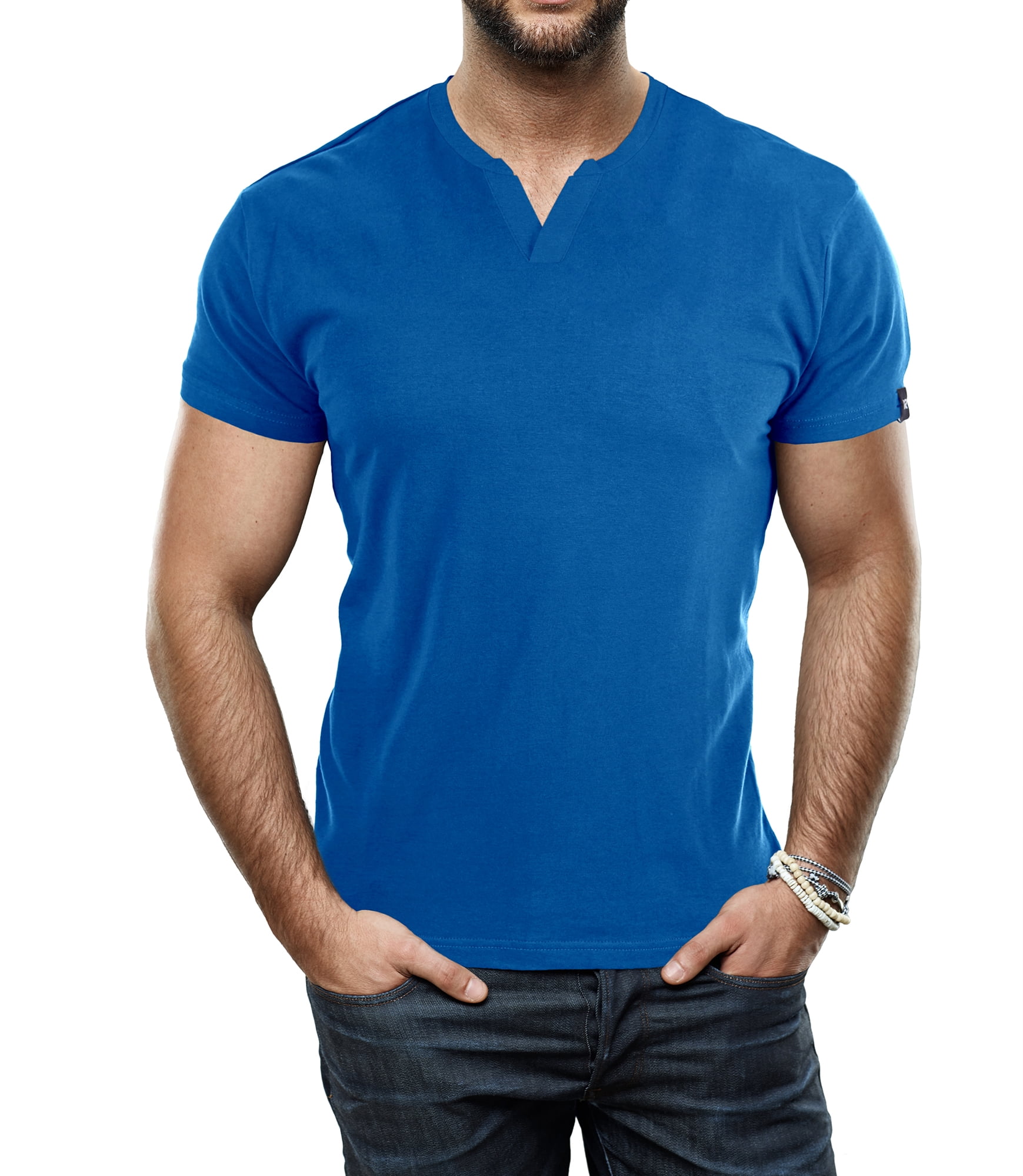 Fashion Casual Tee for Men X RAY Men's Soft Stretch Cotton Solid Short Sleeve V-Neck Slim Fit T-Shirt 