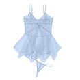thumbnail image 2 of IDALL Babydoll Dress for Women Lingerie for Women Naughty Underwear Lace Fluoroscopy Beauty Tulle Elegant Reverie Lingerie Women's Lingerie Lace Bralette Blue 1 One Size, 2 of 3