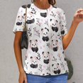 thumbnail image 3 of Panda Floral Pattern Women's T-Shirt Short Sleeve T Shirts Tops Tee Ladies Loose T, 3 of 7
