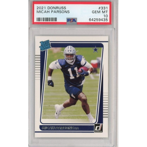 Graded 2021 Panini Donruss Micah Parsons #331 Rated Rookie RC Football Card PSA 10 Gem Mint