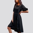 thumbnail image 5 of Kmdttou Women's Short Sleeve Loose Plain Dresses Fashion Women Summer High Waist Casual Solid Round-Neck Short Sleeve Mini Dress, 5 of 6
