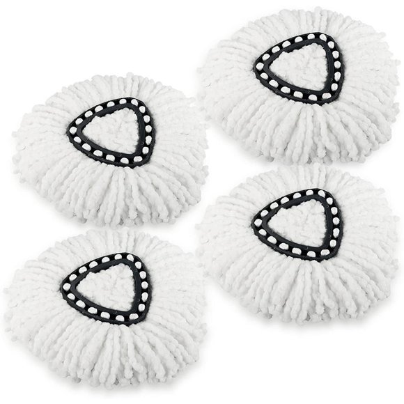4 Paquets de Recharge de Vadrouille Rotative de Remplacement Uniquement Compatibles avec O-Cedar RinseClean Tête de Vadrouille de Remplacement Tête de Vadrouille en Microfibre Têtes de Rechange pour Vadrouille Rotative Recharge de Vadrouille Rotative