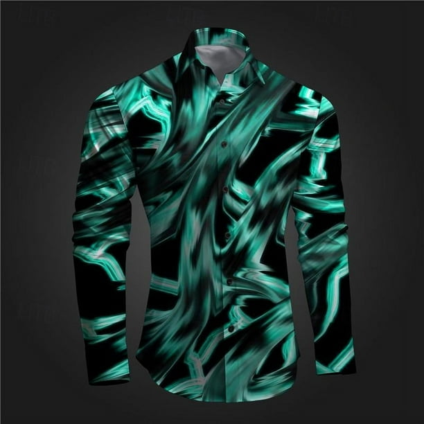 Ropa vintage de los años 80 y 90 con estampado 3D camisetas a rayas modernas y modernas camisetas de fiesta en la playa camisetas de manga larga de verano para hombre