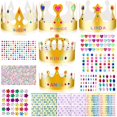 thumbnail image 1 of Coronas de papel MGZTTHW, doradas, 25 unidades, para decoración de fiesta de cumpleaños, 1 of 8