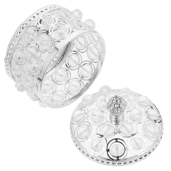 WEUVEB Jewelry Storage Box Crystal Clear Alloy Organizer Container for Earrings and Necklaces 1 Piece