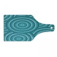 thumbnail image 1 of Teal Cutting Board, Abstract Aboriginal Tradition Dot Painting Australian Indigenous Folk Art Circle Shapes, Decorative Tempered Glass Cutting and Serving Board, Wine Bottle Shape, Teal, by Ambesonne, 1 of 1