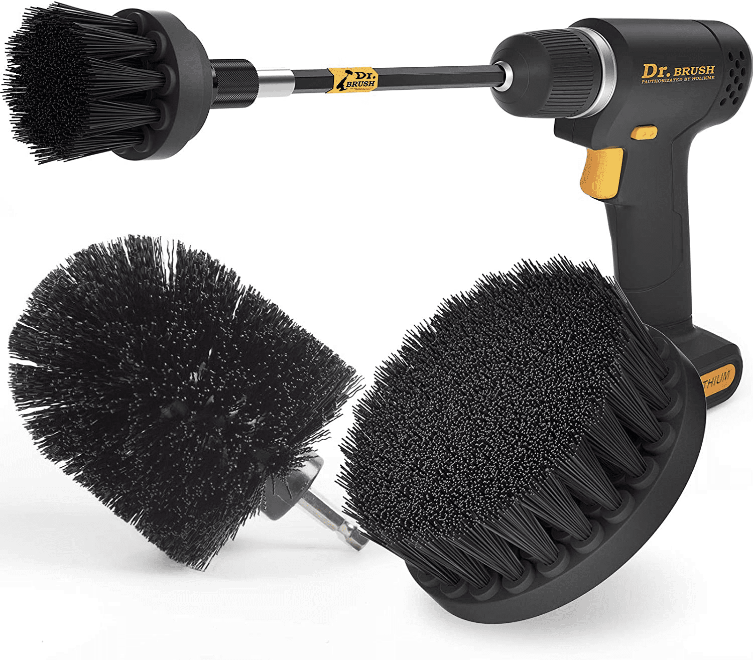 Holikme 4Pack Drill Brush Power Scrubber Cleaning Brush Extended Long Attachment Set All Purpose