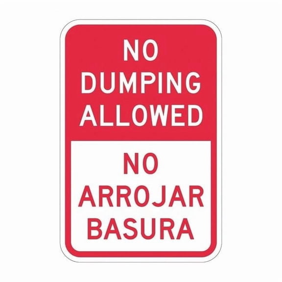 Lyle Rflctv No Dumping Allowed Sign,18x12in T1-1710-HI_12x18
