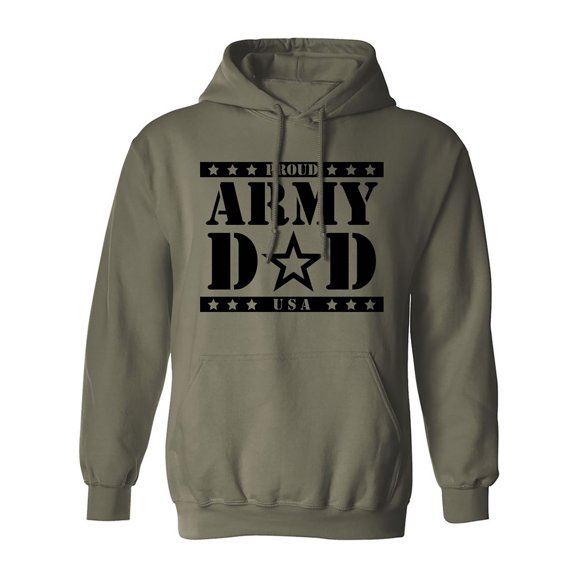 Proud Army Dad Hooded Sweatshirt in Military Green