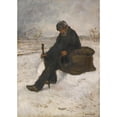 thumbnail image 3 of Jean François Raffaëlli 11x14 Black Modern Framed Museum Art Print Titled - The Railroaden in the Snow, 3 of 5