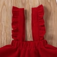 thumbnail image 4 of Toddler Baby Girls Corduroy Suspender Skirt Ruffle Hem Solid Color Sleeveless Strap Overall Dress, 4 of 6