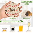 thumbnail image 3 of Haosy Set of 6 Drink Woven Coaster with Holder Heat Resistant Non-Slip Bar Coasters 4 Inches Dachshund and Cherry, 3 of 7