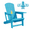 Sky Blue, variant on Chiccushion Adirondack Chair with Cup Holder, HDPE All-Weather Patio Chairs for Poolside, Backyard, Deck, Fire Pit, Gray