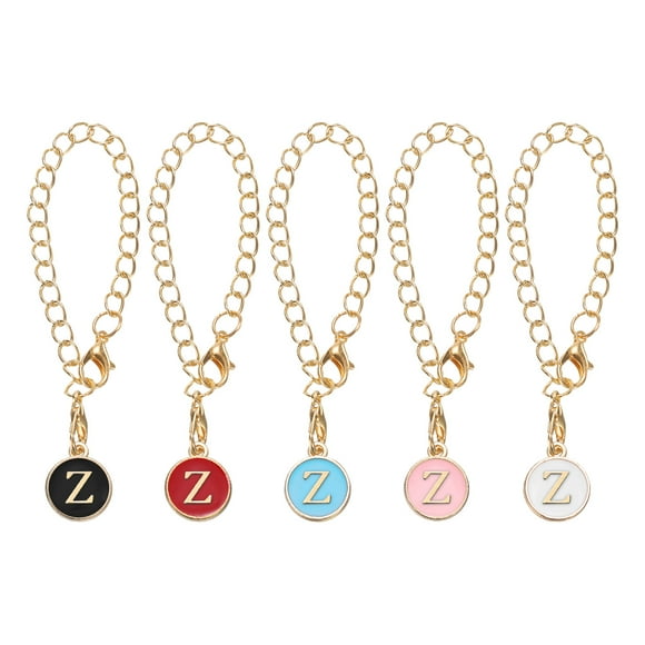 Uxcell 5 Pcs Accesorios de Charm en forma de letra Z para vasos con asa, negro, blanco, rojo, rosa, azul