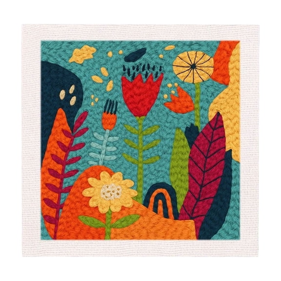 Punch Needle Embroidery Kit,Beginner Embroidery Kit for Adults with 10 Inch Canvas,Hand Embroidery Kit with Yarn and Needle Punch Tool,Punch Stitching Kit for Adults,1