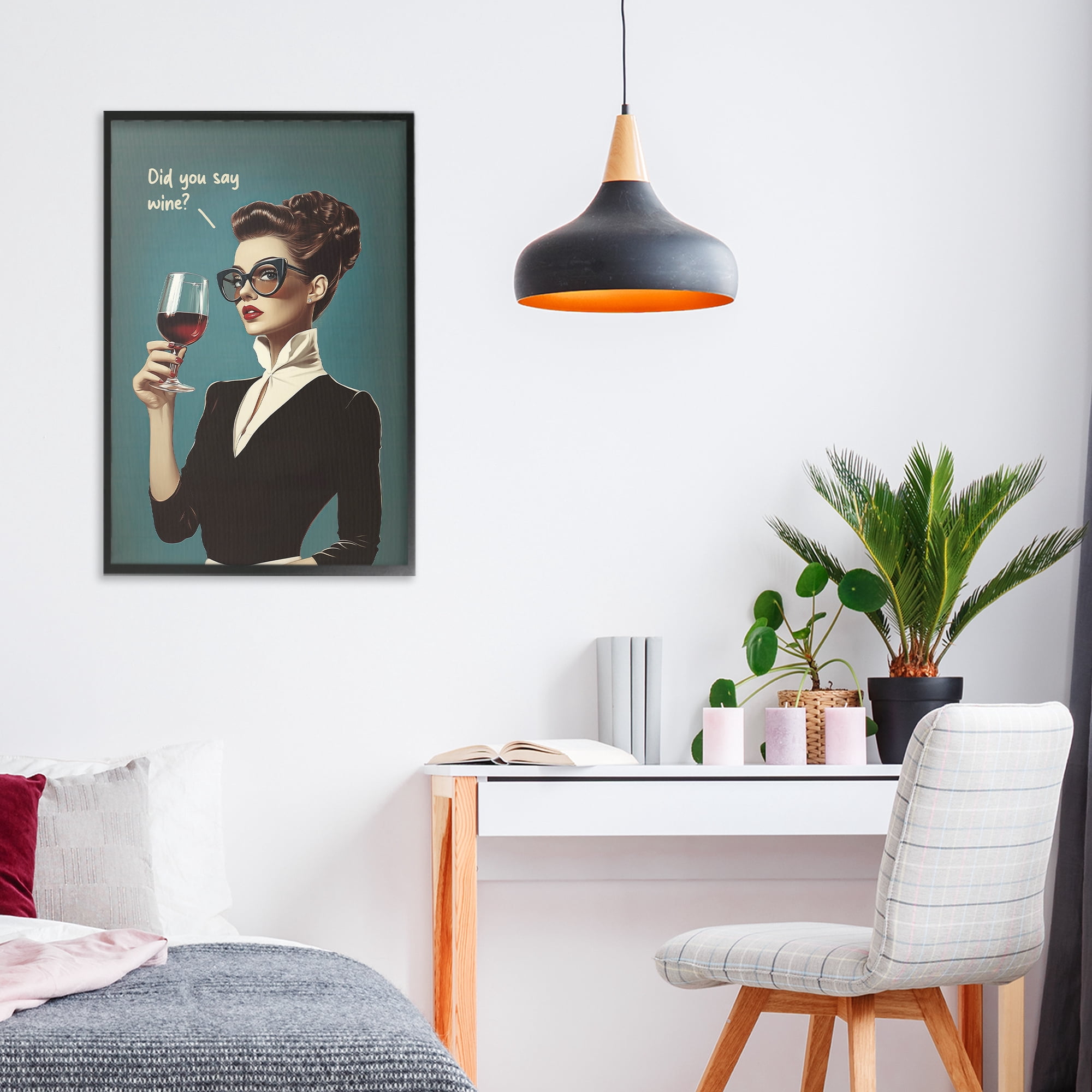 Stupell Industries Did You Say Wine Black Framed Giclee Art, design by Andreas Magnusson