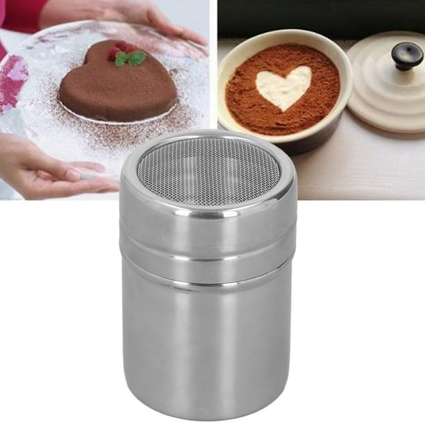 Coctelera de Café en Polvo Cilindro de Tamiz de Polvo de Cacao de Acero Inoxidable con Tapa Coctelera de Café en Polvo Cilindro de Tamiz de Polvo de Café de Acero Inoxidable ANGGREK Otros