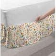 thumbnail image 2 of Floral Bed Skirt, Colorful Summer Meadow Leaves in Scribble Style, Elastic Bedskirt Dust Ruffle Wrap Around for Bedding Decor, 4 Sizes, White Multicolor, by Ambesonne, 2 of 2