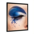 thumbnail image 2 of Designart 'Closed Woman Eye With Blue Fantasy Make Up' Modern Framed Art Print, 2 of 4