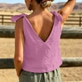 thumbnail image 5 of ZVNAΖH Women's V-Neck Tie Shoulder Tank Top, Linen Sleeveless Cami for Summer Casual, M-3XL, 5 of 5