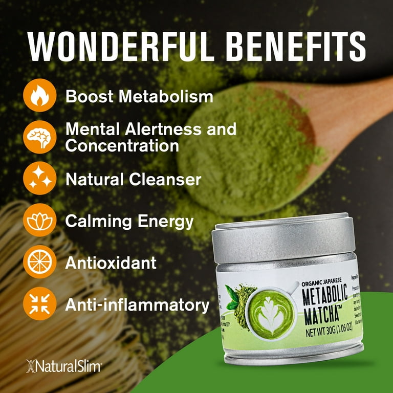 NaturalSlim Metabolic Matcha - Organic Green Tea Matcha Powder, 30 grams 