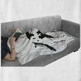 thumbnail image 6 of Animal Soft Flannel Fleece Throw Blanket, Animal Theme a Running Horse Silhouette Illustration in Monochromatic Style, Cozy Plush for Indoor and Outdoor Use, 60" x 80", Black and White, by Ambesonne, 6 of 6