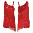 thumbnail image 5 of iiniim Kids Girls Shiny Tassel Latin Dance Sleeveless Salsa Tango Jazz Samba Ballroom Fringe Dress Red 12, 5 of 7