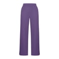 thumbnail image 5 of Women Wide Leg Yoga Pants with Pockets High Waist Stretch Loose Casual Lounge Sweatpants Comfy Trousers Purple, 5 of 6