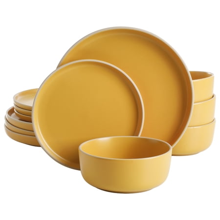 Gibson Home Everyday Essential Yellow Dinnerware Set  12-Piece Set